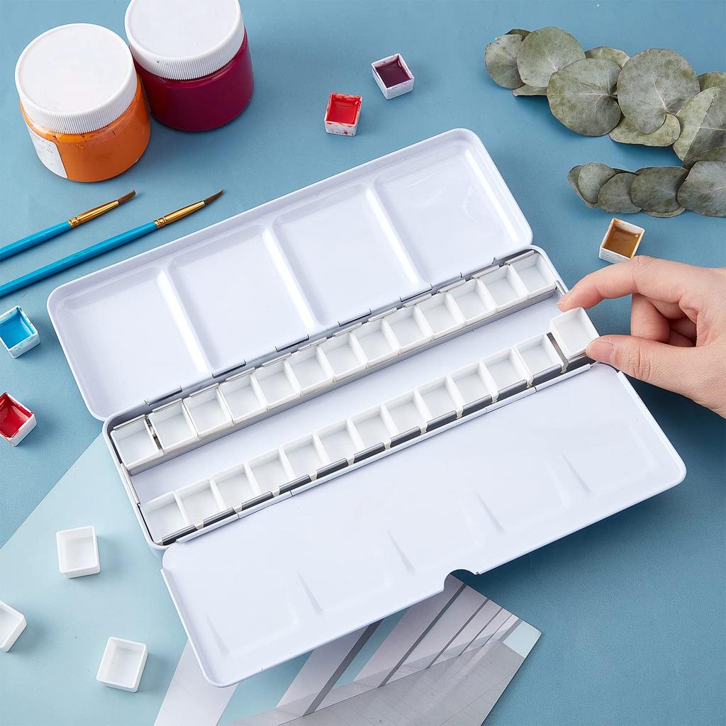 PH PandaHall Palette for Watercolor Painting Double Sided Watercolor Case Paint Case Pigment Palette Painting Supplies Painting Plate with Lid Paints