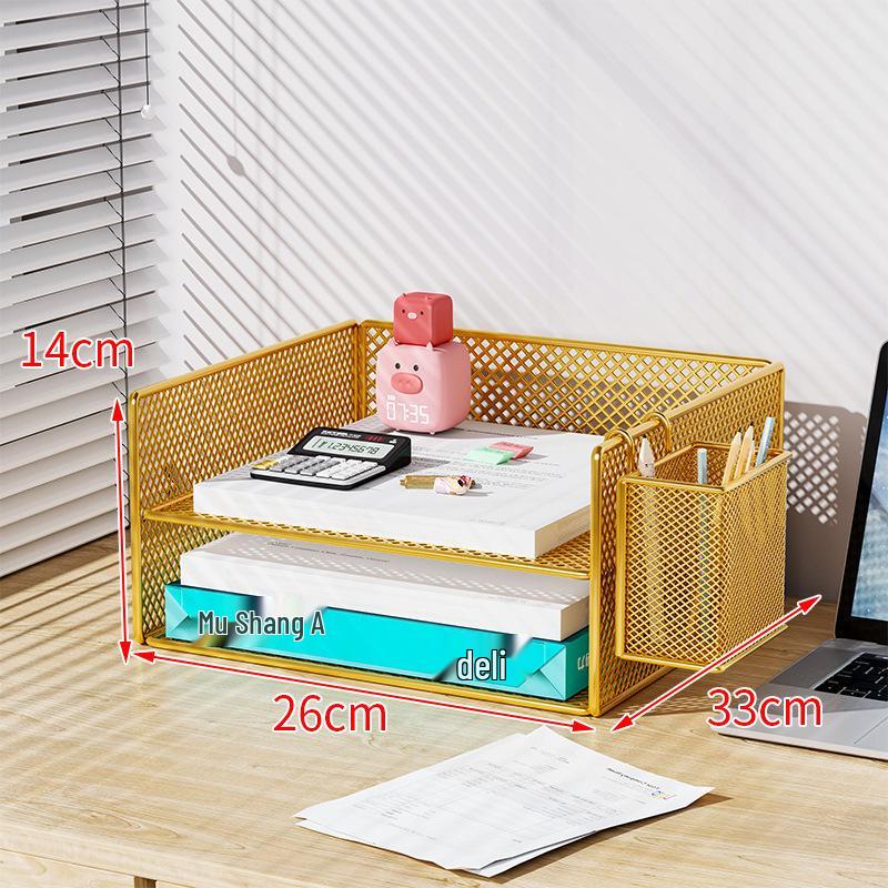 Multi-Layer Metal Desktop File Rack and Document Holder