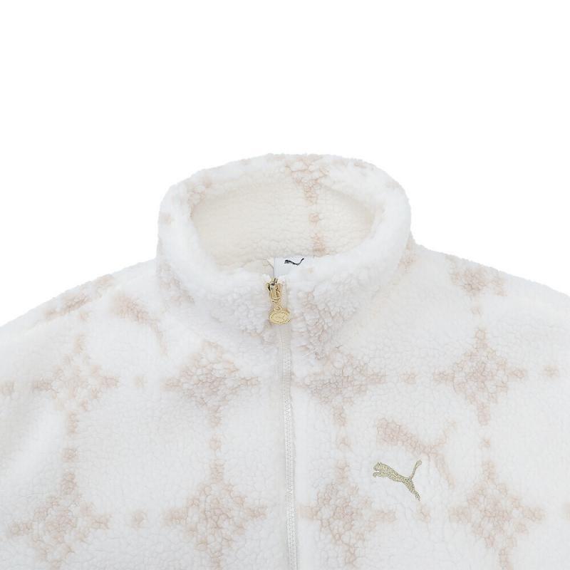 Puma Serie Capodanno Giacca in Pile Uomo Versatile Moda Collo Alto Giacca Bianco 631421-92