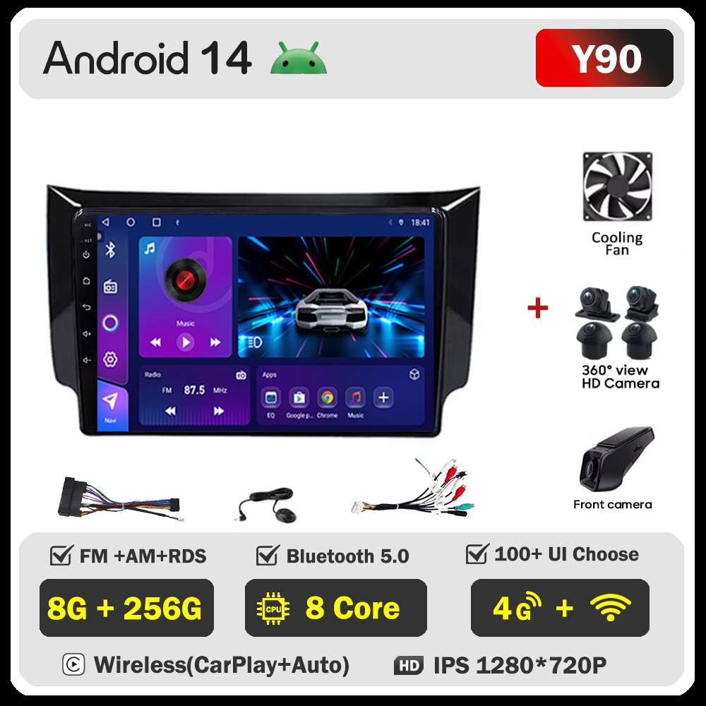 Car Radio Android 14 For Nissan Sylphy B17 Sentra 12 2013-2018 2din Carplay Auto Screen Stereo Head Unit Autoradio 10 Inch Wifi