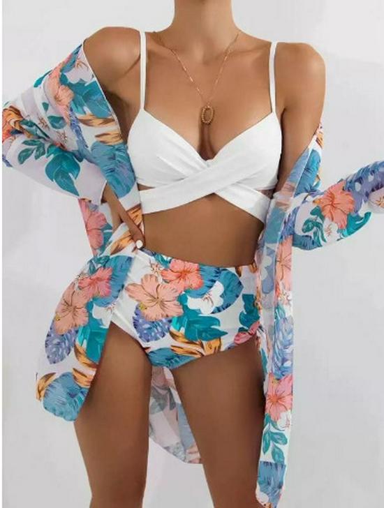 2025 Women's European & American Printed Bikini Swimsuit Beach Set