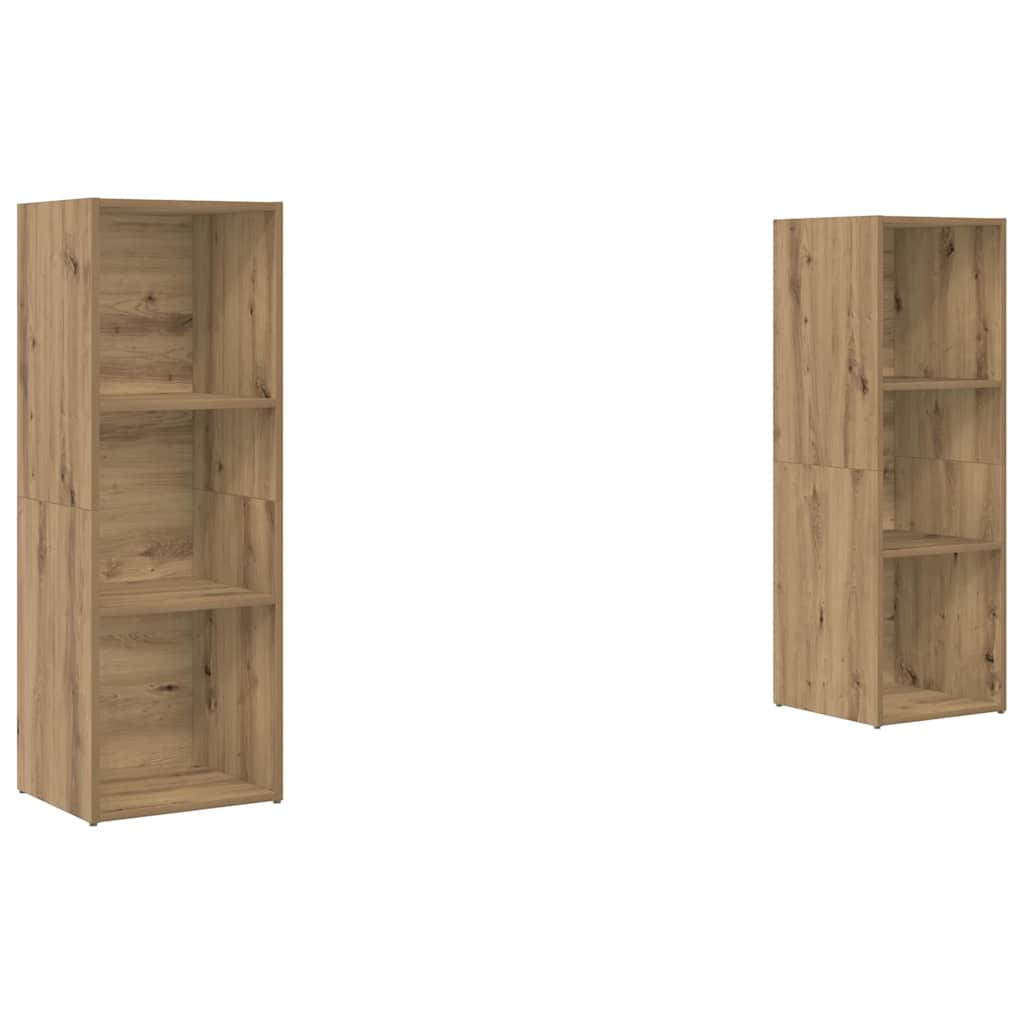 Wall Mounted TV Cabinet Set 2 pcs Artisan Oak Finish 107 x 35 x 37 cm