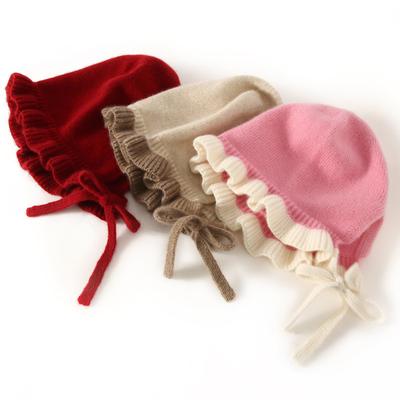 Pure Cashmere Autumn and Winter New Fashionable Contrasting Lace Cute and Stylish Knitted Hats for Boys and Girls