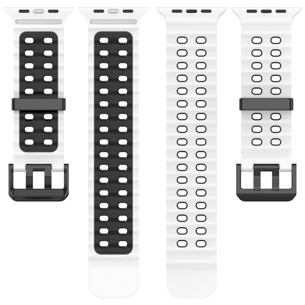 Silicone Strap for Apple Watch Ultra 3 2 1 49mm 11 10 46mm 9 8 7 45mm Breathable Color Matching Wristband for iWatch 6 5 SE 44mm