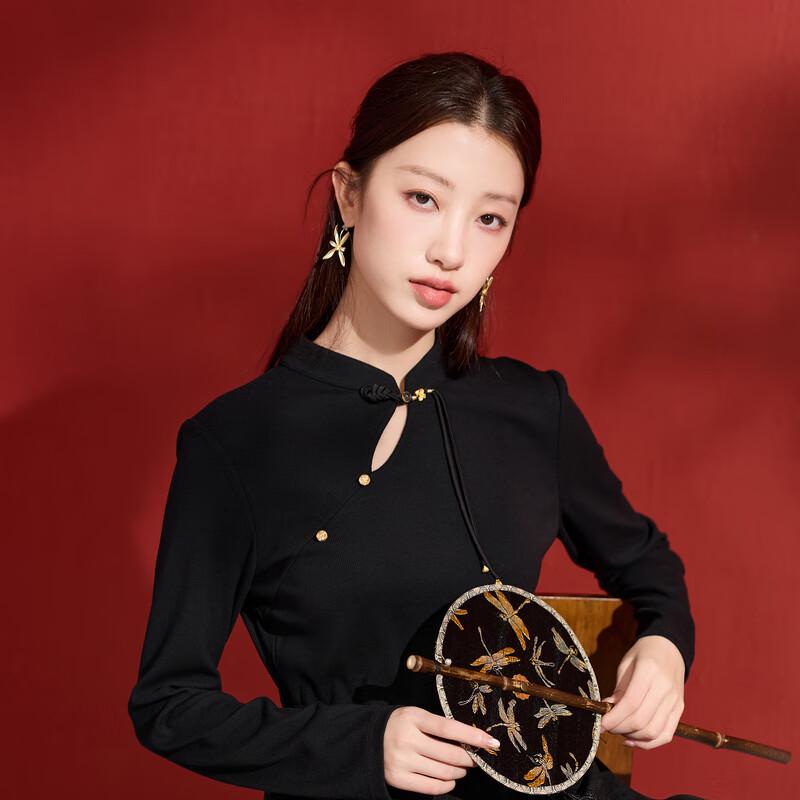 

Sancai 2025 Winter Plus Size Cheongsam Style Spliced Long Dress XL