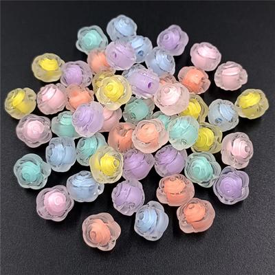 Creative DIY Jewelry Accessories Handmade Material for Bracelet Necklace Making 20Pcs Fashion Pendants Multicolor Charms 11mm Transparent Matte  Beads