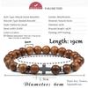 Dropshipping Hot Men Natural Lava Stone Bead Bracelets Hematite Cross Rosary Meditation Prayer Jesus Bracelet Women Yoga Jewelry