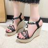Fashion New Summer Thick Wedge Form Sandals 2025 Stylish Color Open Toes Hollow Women's Shoes Bohemian Platform Sandals Zapatos De Mujer