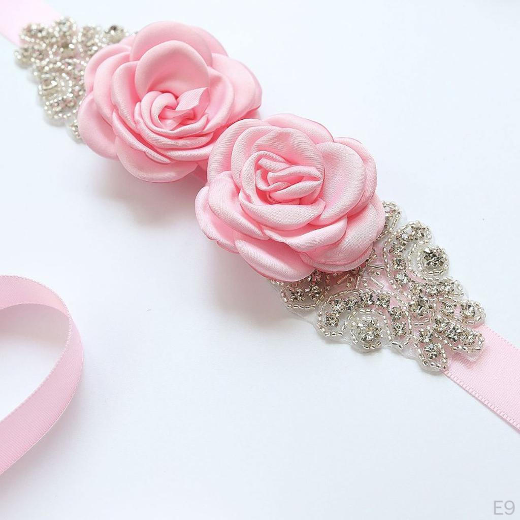Bridal Flower Rhinestone Sash Belts Elegant Gorgeous Pretty for Wedding Party Prom Evening Dresses