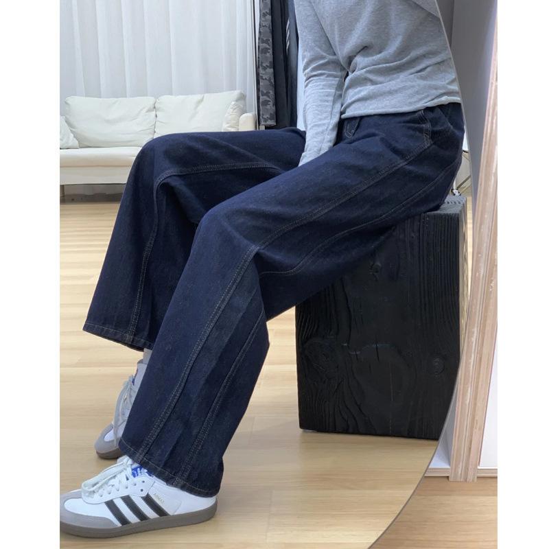 JYL TS Women Micro Flare Denim Trousers, Non-Stick Leg, Drape Wide Leg, For Petite Cold Season Outfit