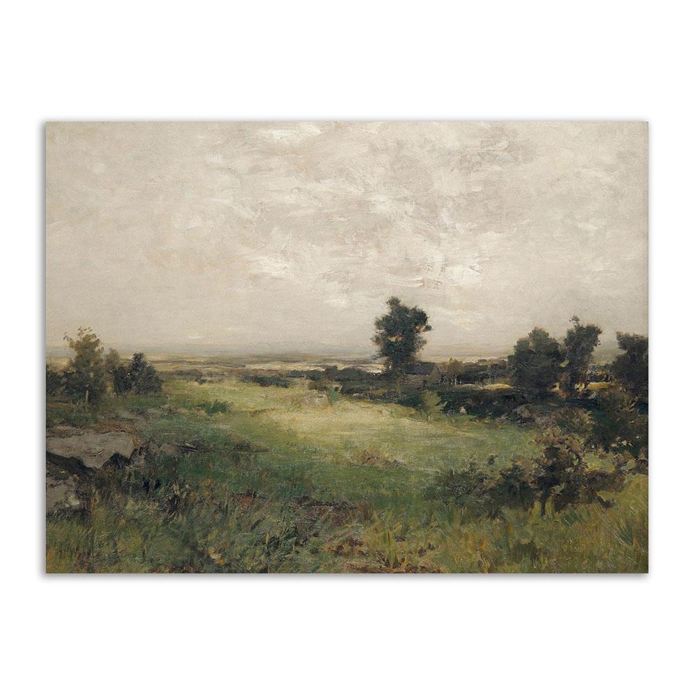 Vintage Neutral Gallery Wall Art European Mountain Lake Landscape Poster And Print Nordic Canvas Painting Living Room Home Decor