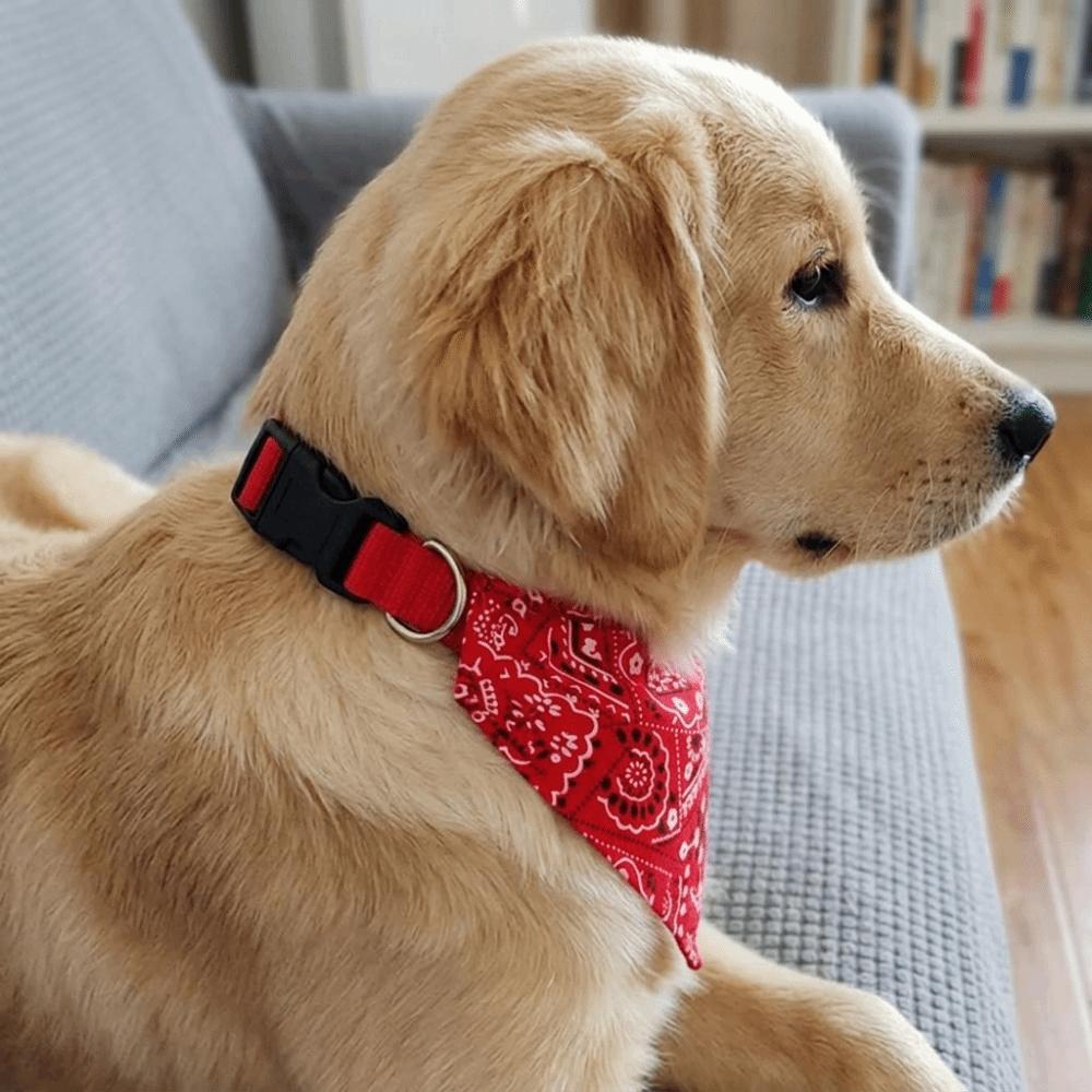 Adjustable Dog Bandana Retro Print Dog Neck Scarf Pet Triangle Scarf Home Daily Use