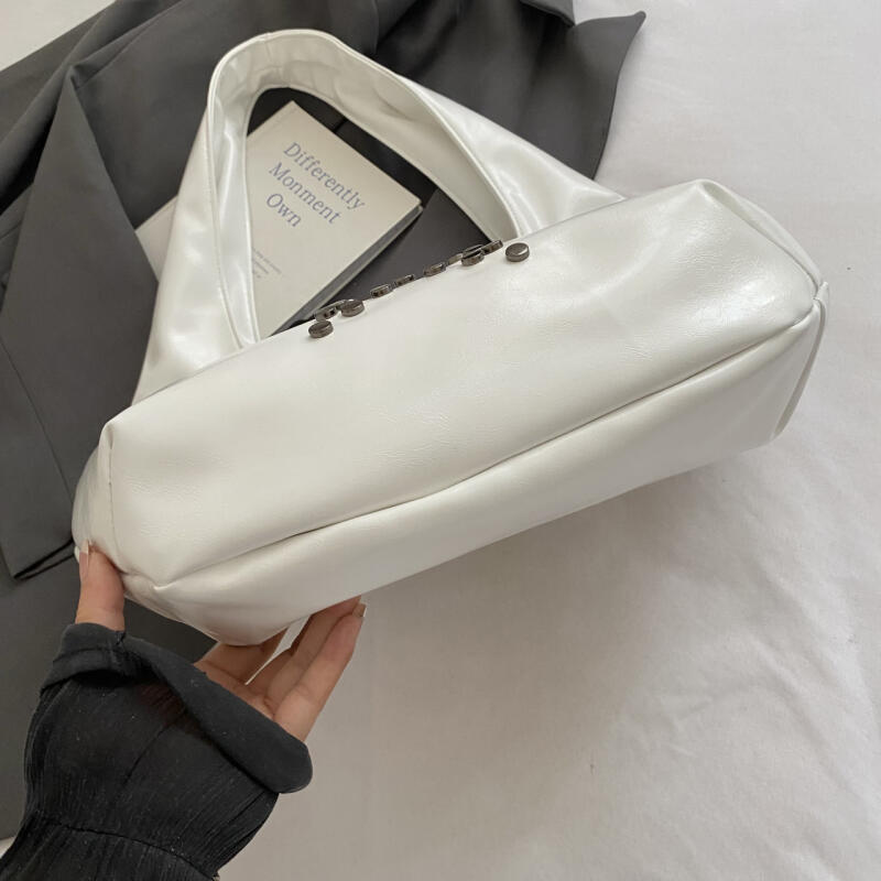 PU Hobo Bag Women's Fashion Shoulder Tote with Stud Detail Soft Texture Casual Everyday Handbag