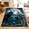 1PC Full Moon Forest Black Wolf White Wolf Carpet for Living Room Bedroom Sofa Home Decor Rus Non-slip Floor Mat Luxury Gift
