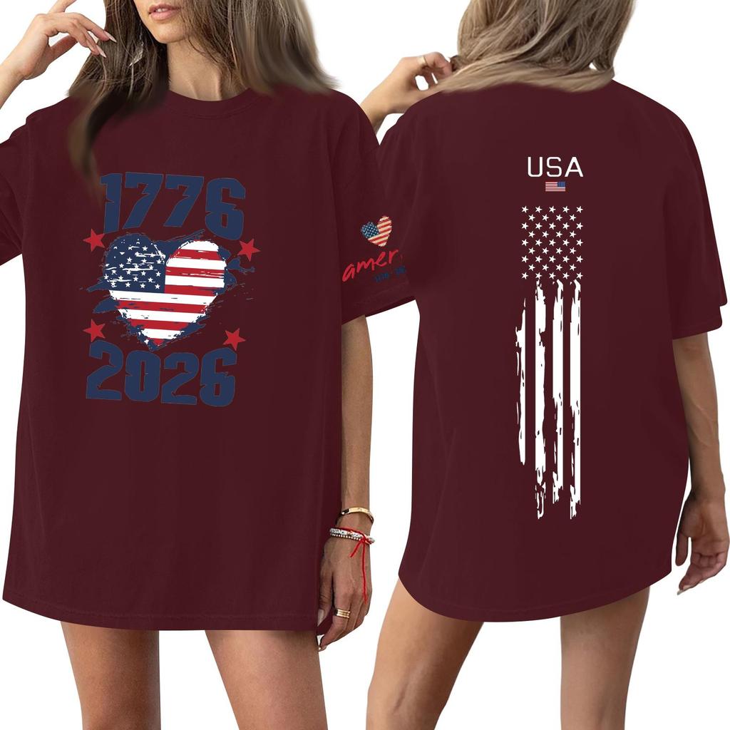 Damen Lässiges Mode Rundhals Lässiger Print Kurzarm T-Shirt Top