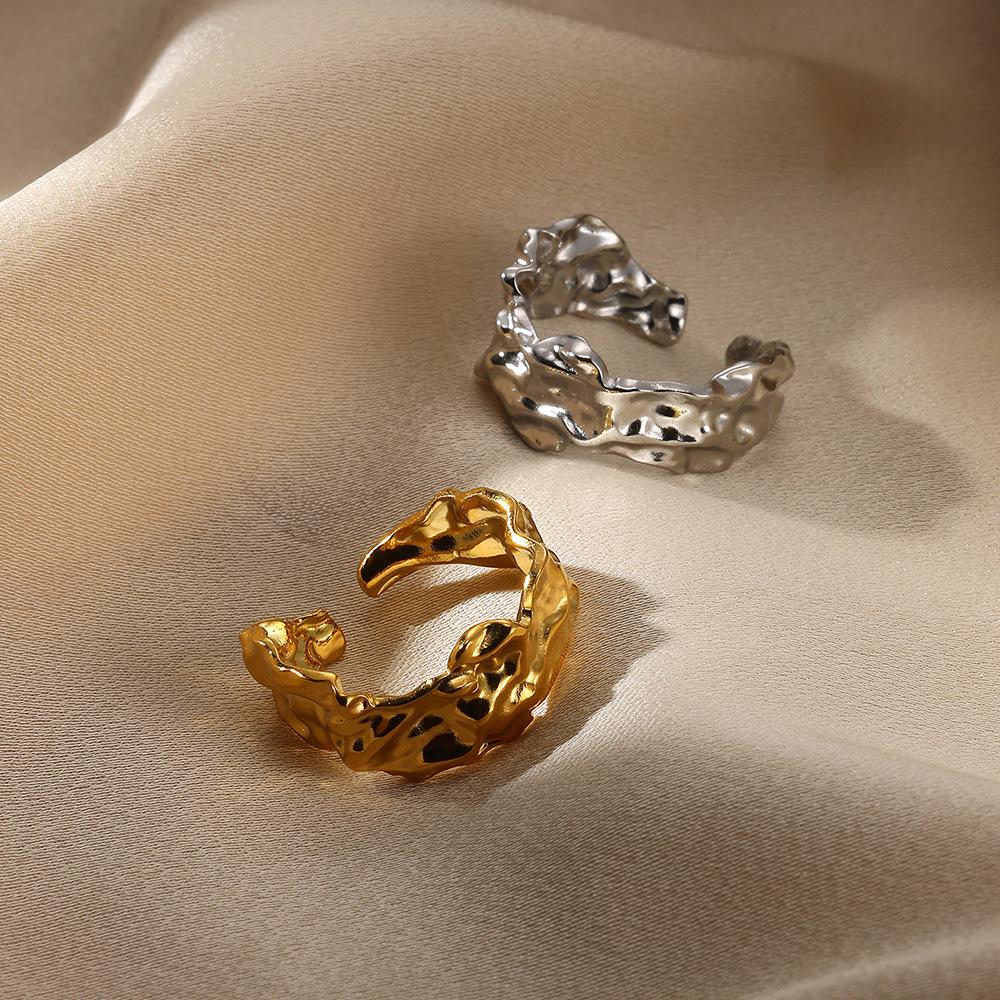 Stainless Steel Geometric Irregular Snake Ring