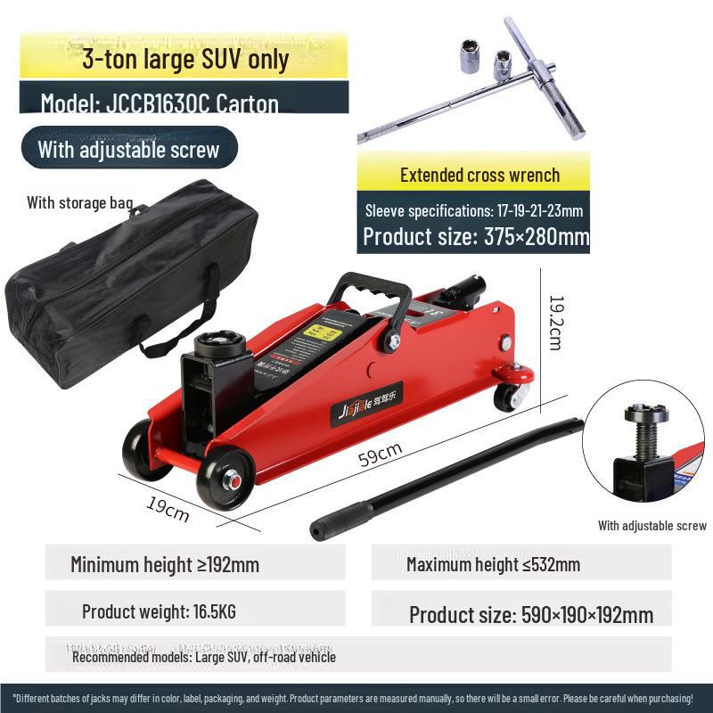 3-Ton Hydraulic Car Jack for SUVs & Vans