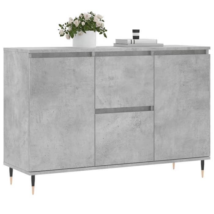 VidaXL Buffet, Armoire Latérale avec Pieds, Meuble de Rangement, Organisateur de Salon Salle de Séjour Intérieur, Gris Béton 827200