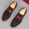 Chaussures Décontractées en Cuir Suede de Luxe pour Homme Mocassins Penny Plats pour Homme Robe de Mariage de Retour au Pays Bal de Promo Zapatillas Hombre