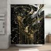 Luxurious Black Gold Marble Shower Curtain with Metallic Accents Modern Decor Home Bathroom Accessory for Sale on