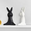 Ceramic Bunny Statue Cute Rabbit Model Nordic Style Animal Sculpture  Office
