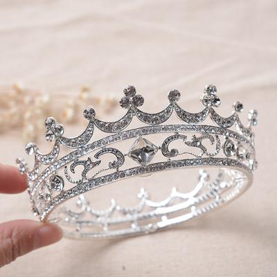 Exquisiter und eleganter Brautschmuck aus Legierung mit weißen Diamanten, Krone, Hochzeitsaccessoires