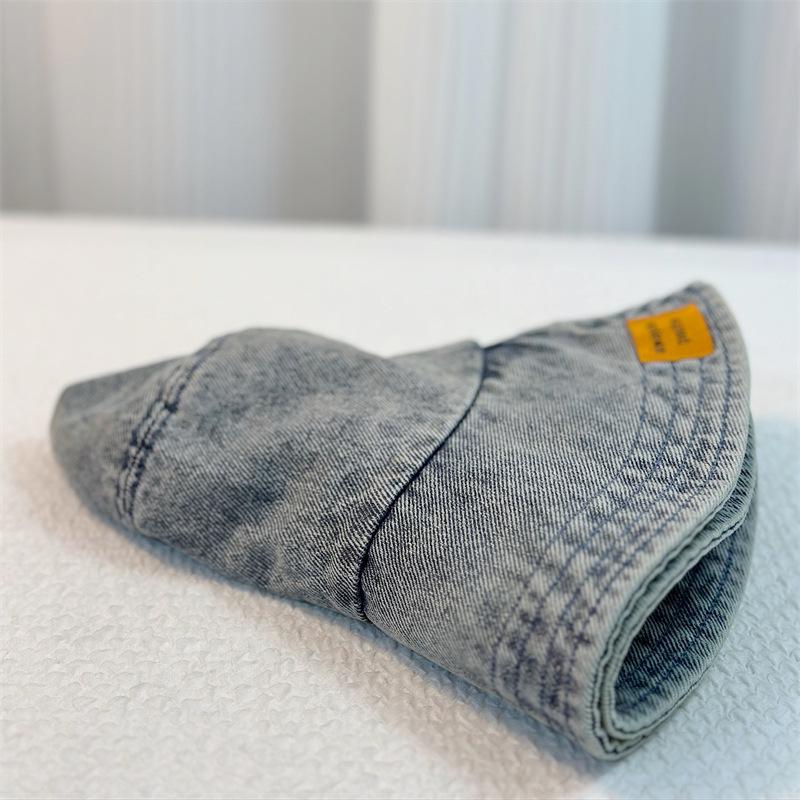 Trendy dámský kovbojský klobouk s praným povrchem | Sluneční clona a opalovací krém, korejská edice | Všestranný sluneční klobouk zakrývající obličej, malý rybářský klobouk