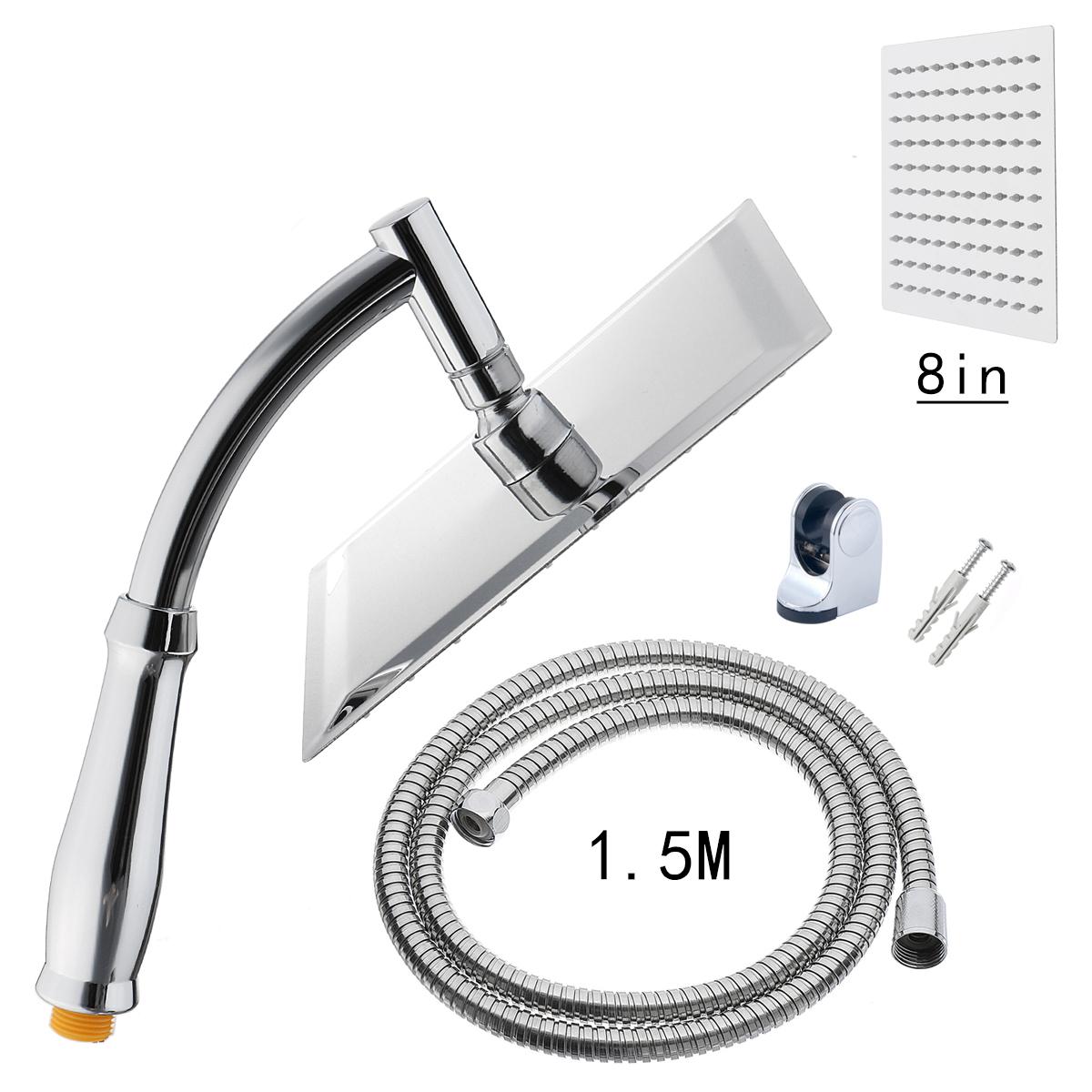 

8-дюймовый квадратный воздушный усилитель с универсальной регулируемой насадкой для душа 8-inch серебряный