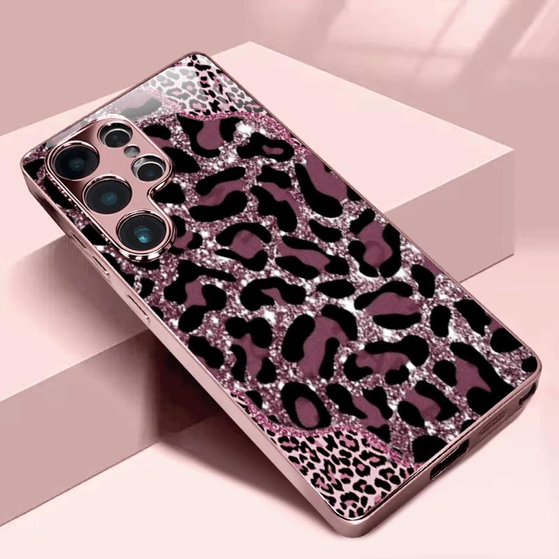 Purple Leopard Glitter Dense Pattern Phone Case Suitable for Samsung GalaxyS21S21 Ultra S22 S23 S24 S25 S26 Ultra Plus
