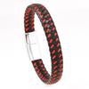 Unisex Trendiges geflochtenes Lederarmband mit magnetischem Legierungsverschluss