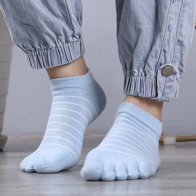 1 Pair Women Socks Five-Toed Split-Toe Design Anti-Odor Sweat-Absorbent Shallow Mouth Socks Sports Daily