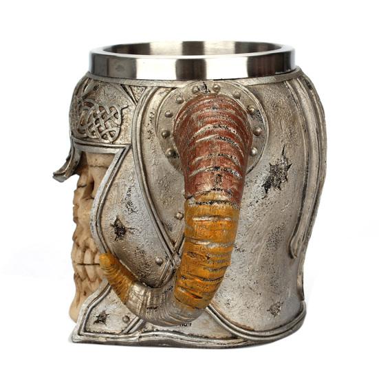 Retro Skull Knight Stainless Steel Coffee Cup Halloween Home Office Bar Mug