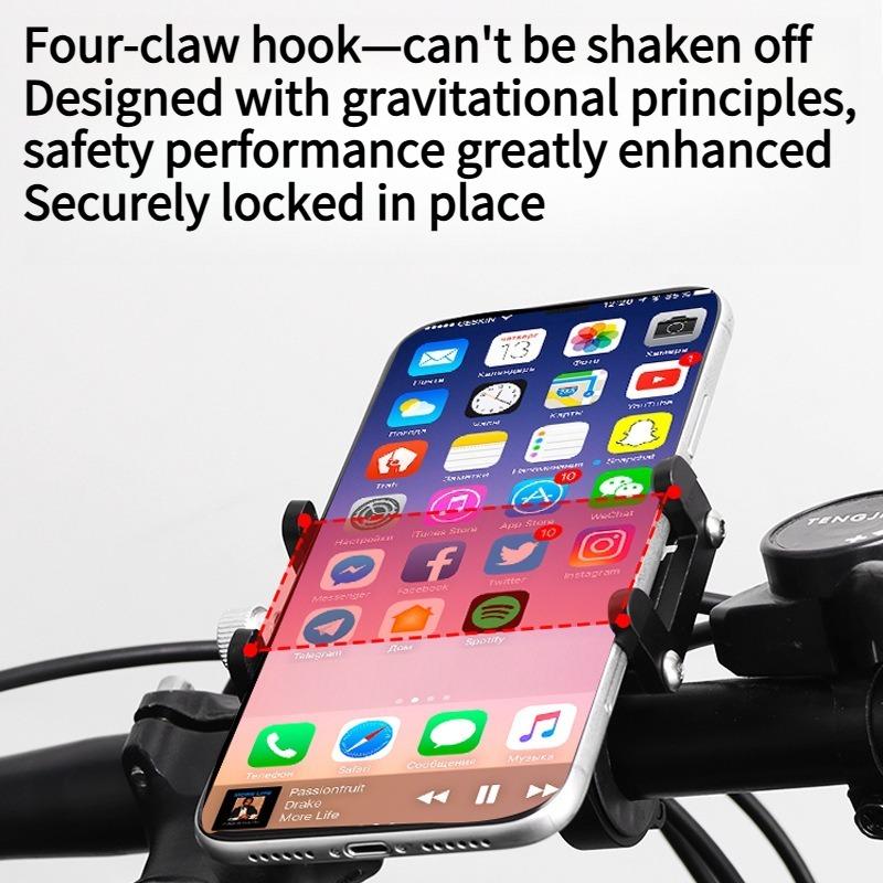 1PC Bicycle Mobile Phone Holder Aluminum Alloy Fixed Navigation Battery Electric Vehicle Motorcycle Mobile Phone Holder Riding