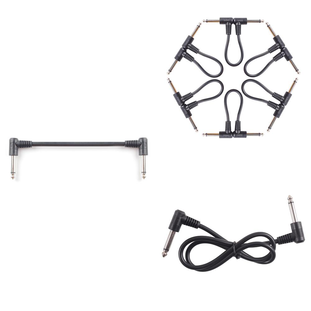 Guitar Cables Effect Pedal Cables 6.35mm 1/4” Connectors Guitar Pedal Instrument Cable For Electric Bass Speaker Amplifier