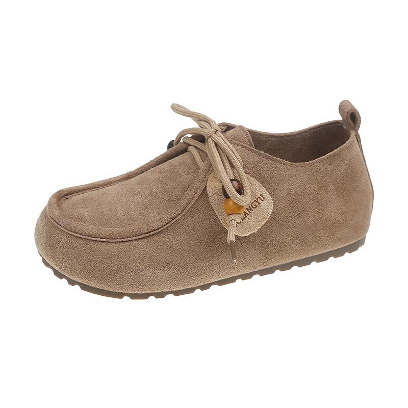 Birkenstock shoes women's 2025 new autumn platform single shoes women's soft sole flat shoes retro versatile with skirt women's shoes