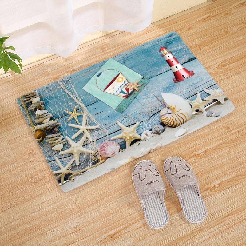 Shell Sea Doormat Bathroom Kitchen Floor Mat Door Rugs Nordic Beach Starfish Carpet Non-Slip Mat 3 Sizes Felpudo Paillasson