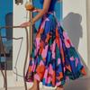 Women's Spring Summer New Fashion Casual Printed Bohemian Medium Length Half Length Skirt for Women