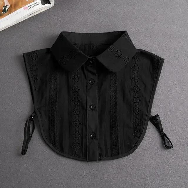 Fashion Front Tie White Fake Collar for Women Stand Detachable Collar Fake Girls Vintage Lace Ladies False Blouse Collar