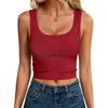 Women's Fashion Cropped Sleeveless Ribbed Tank Top for Summer Casual Fit