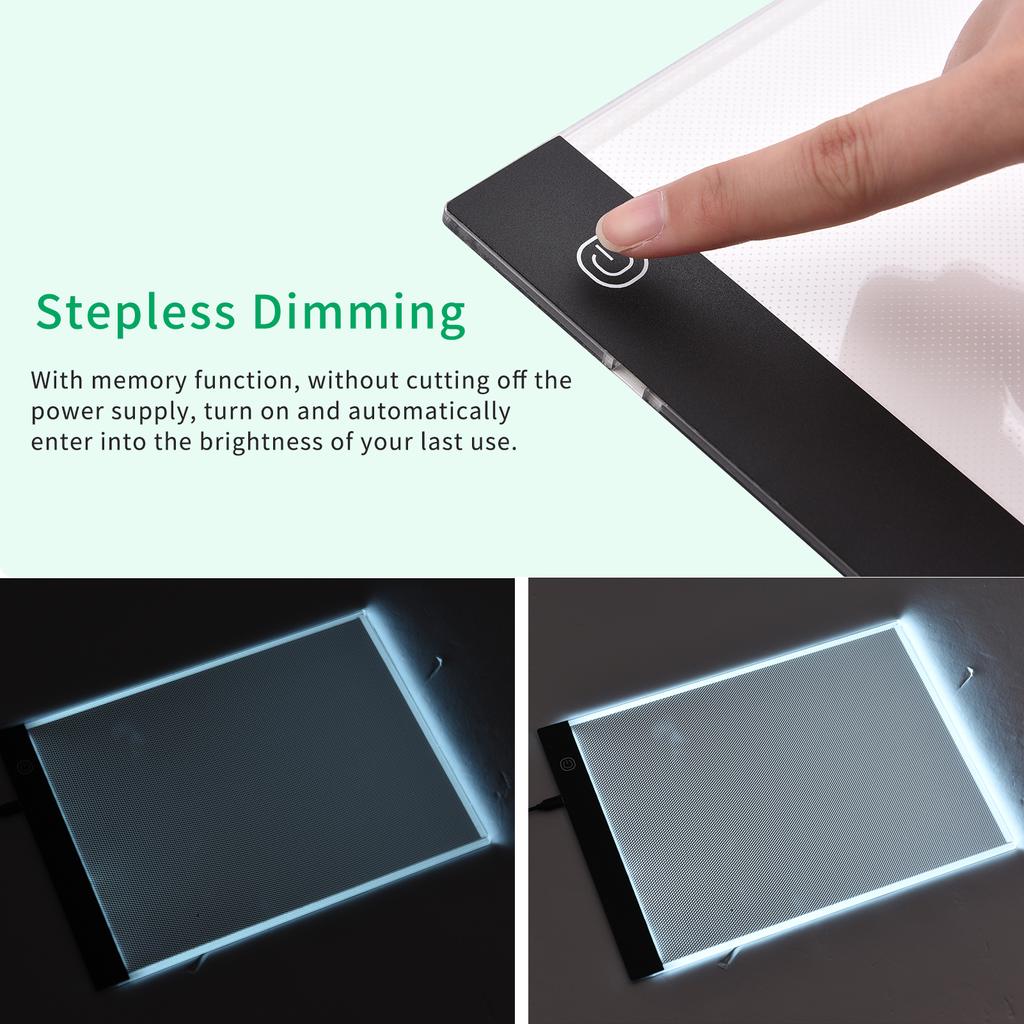 A2 Ultra Thin LED Light Box Dimmable Brightness Drawing Table USB Powered for Artists Designing Tattoo Drawing