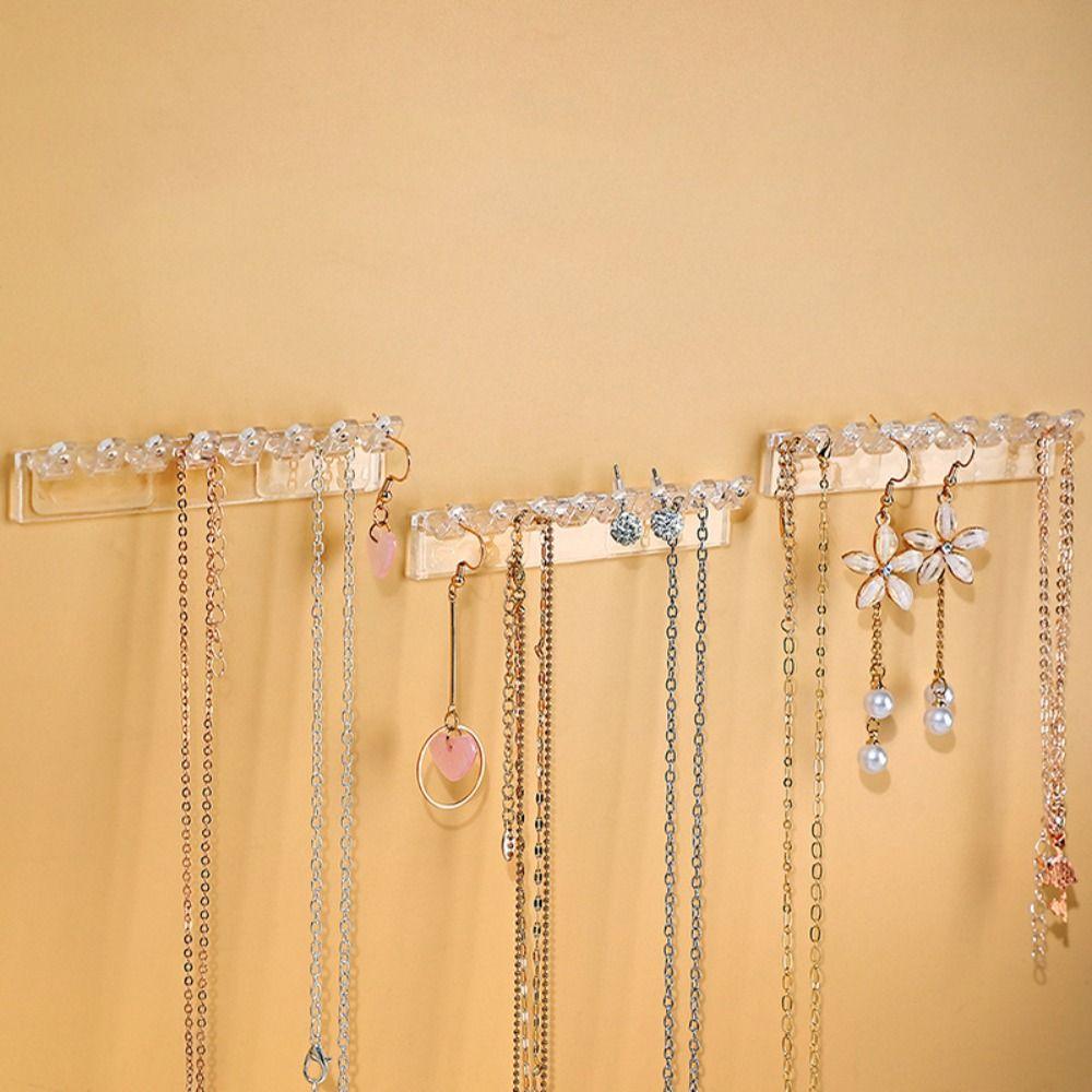 6Pcs Wall Hanger Jewelry Hanging Hooks Plastic Jewelry Organizer Stand  Earrings Necklaces