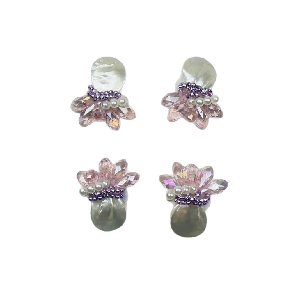 Shell Pearl Crystal Flower DIY Accessories for Shoes, Hair, Clothing, Earrings, and Jewelry