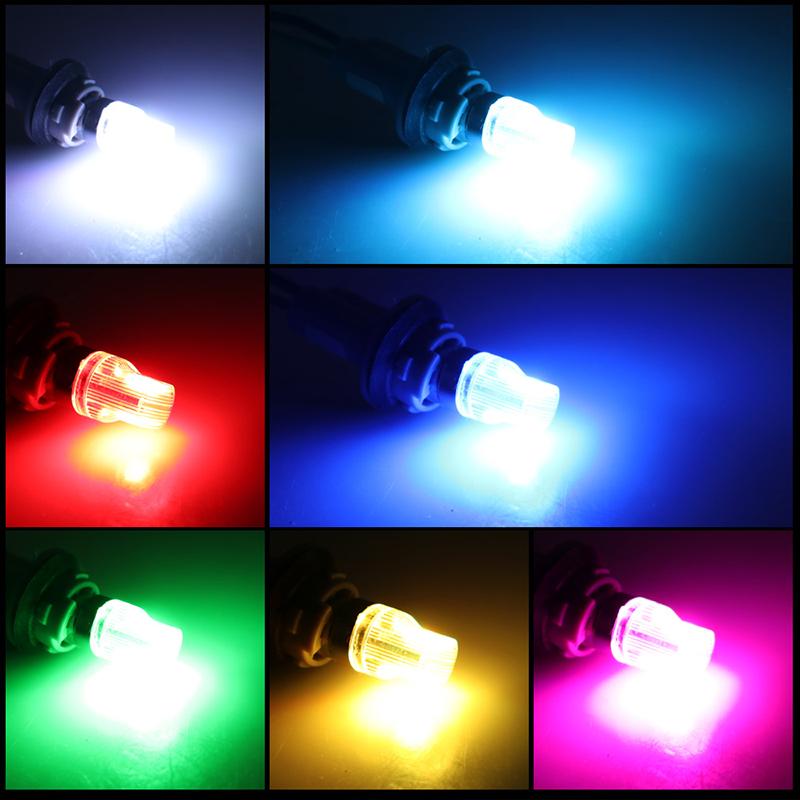2Pcs/Set RGB LED T10 W5W Bulbs with Remote Control W5W Led 194 168 Car Reading Dome Light Car Wedge Lamp License Plate Lights