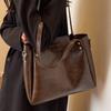 Viney Leather Handbag, Women's Large Capacity Tote Bag, Crossbody Bag, Shoulder Bag, Brown