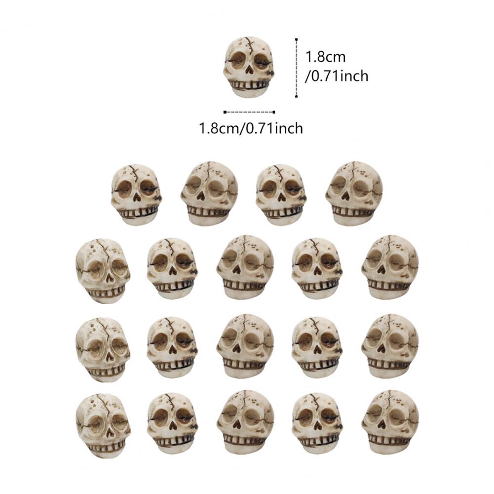 20 Pcs Smiling Skull Miniatures Resin Mini Skull Figurines Planter Decor Skull Ornaments for Home Garden Halloween Decoration
