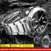 Stainless Steel Watch Band for Casio G-Shock GST-B200/B200D | 24x16mm Lug End Bracelet Strap | Men's Silver/Black Metal Band