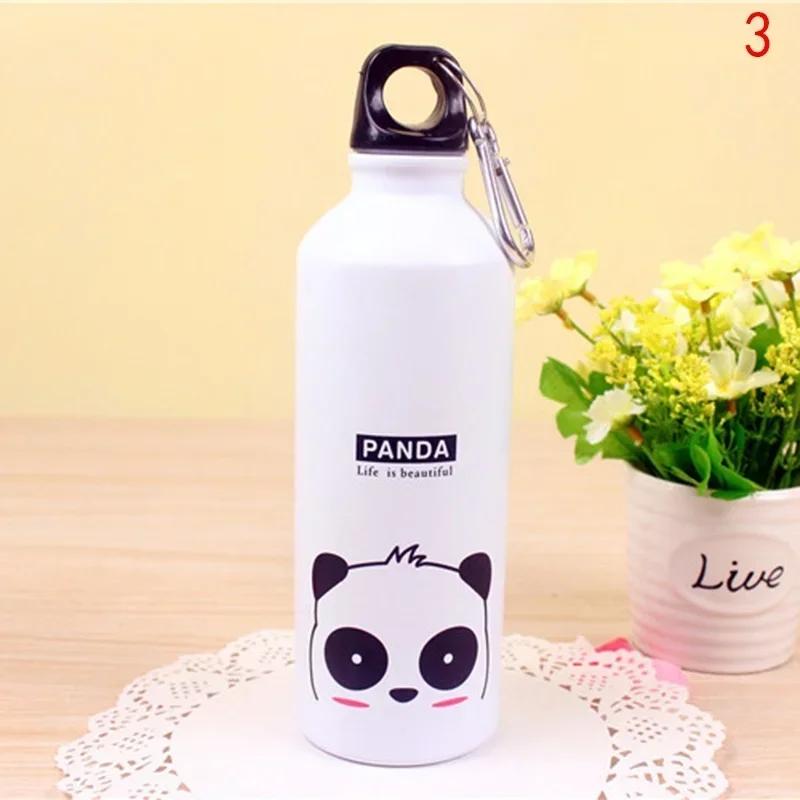 1 Pcs 500ML Candy Color Cute Cartoon Pattern Aluminum Water Bottle Kitchen Accessories Metal Water Bottle