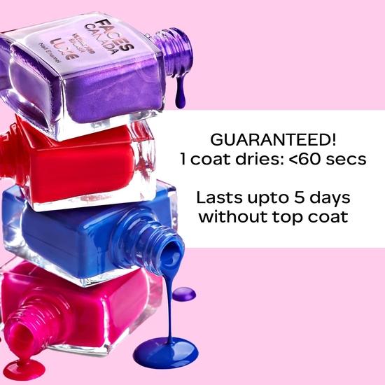 Smalț pentru unghii FACESCANADA Ultime Pro Splash Luxe - Beau-tie (L27), 12 ml | Finisaj lucios | Uscare rapidă | De lungă durată | Stralucire mare | Chip Defiant