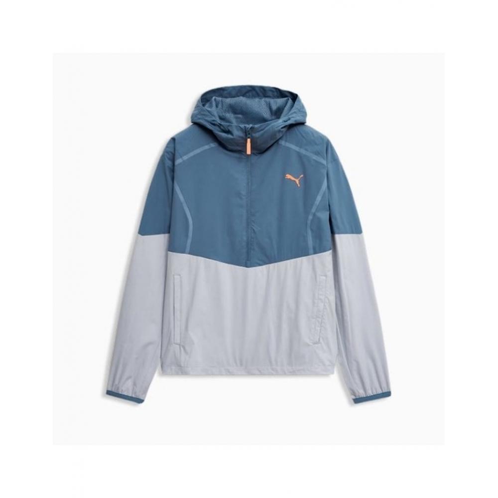 

Puma Men S Active Woven Hooded Anorak Jacket Windbreaker Blue/L