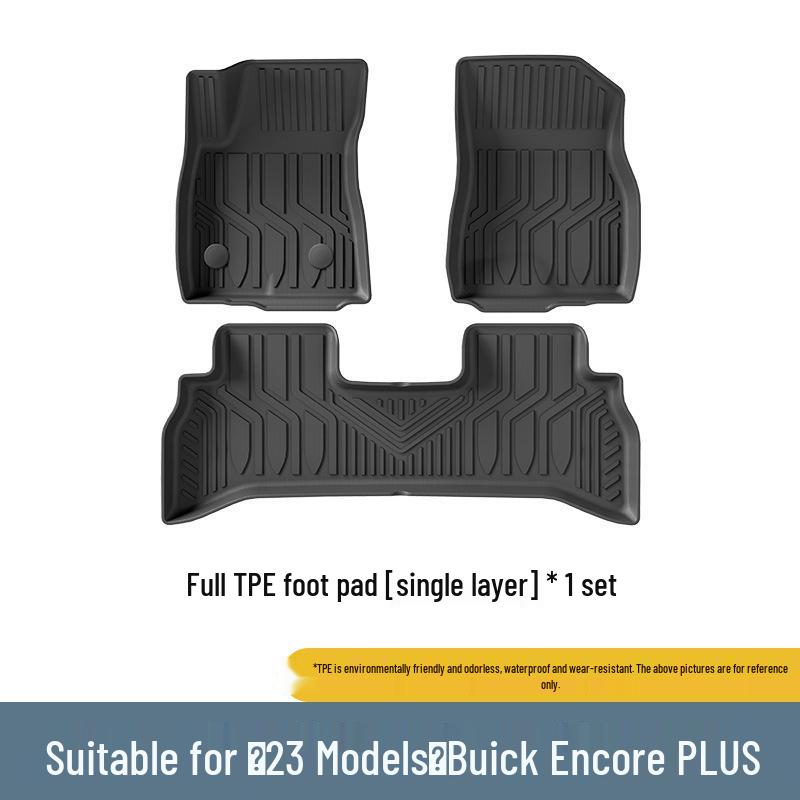 Eco-friendly TPE floor, trunk, and seat back mats for the 2023 Buick Encore Plus.